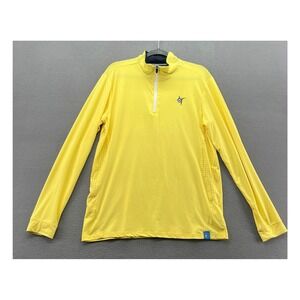 White Water Pullover Mens Quarter Zip Yellow Performance Marlin Logo Size L